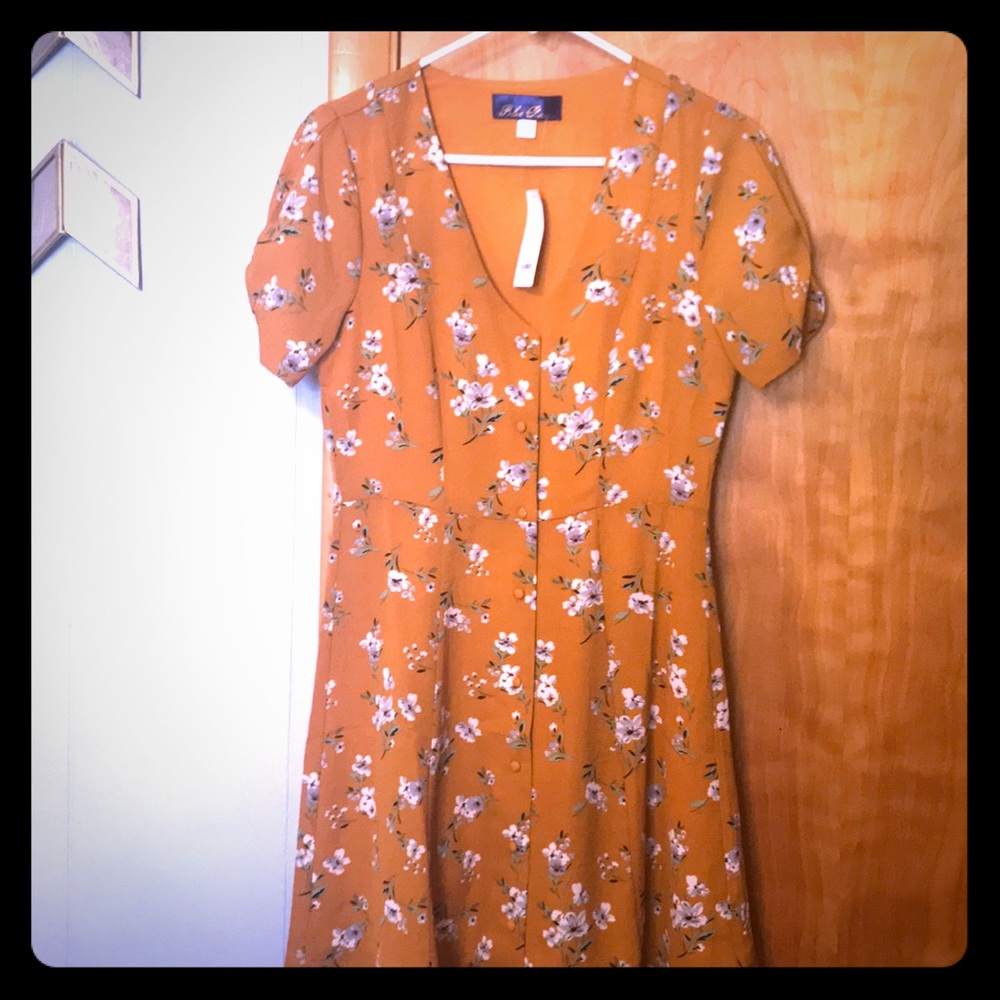 Marigold Floral A-line dress
